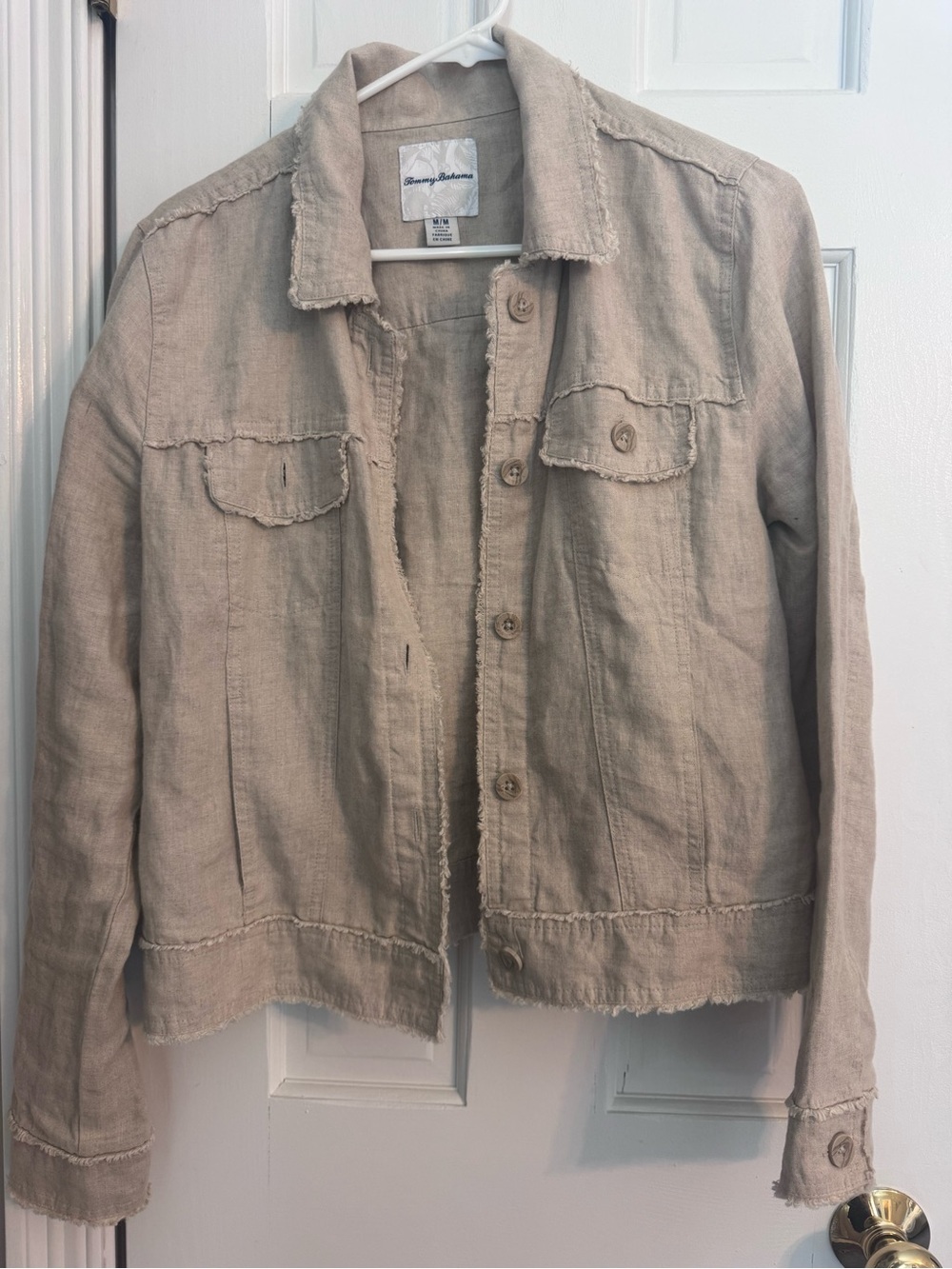 Tommy Bahama Two Palm Raw Edge Point Collar Long Sleeve Button Front Jacket